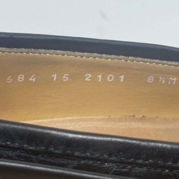 Johnston Murphy Men’s Black  Cellini Black Gator Print Tassel Loafer Shoe 8.5M - Picture 7 of 8